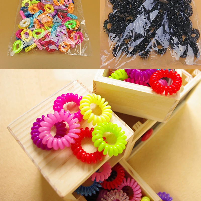 Korean Style Hairwear Candy-Colored Telephone Wire Hair Band Hair Rope Wholesale Hair Accessories For Women Girls hair clips for fine hair