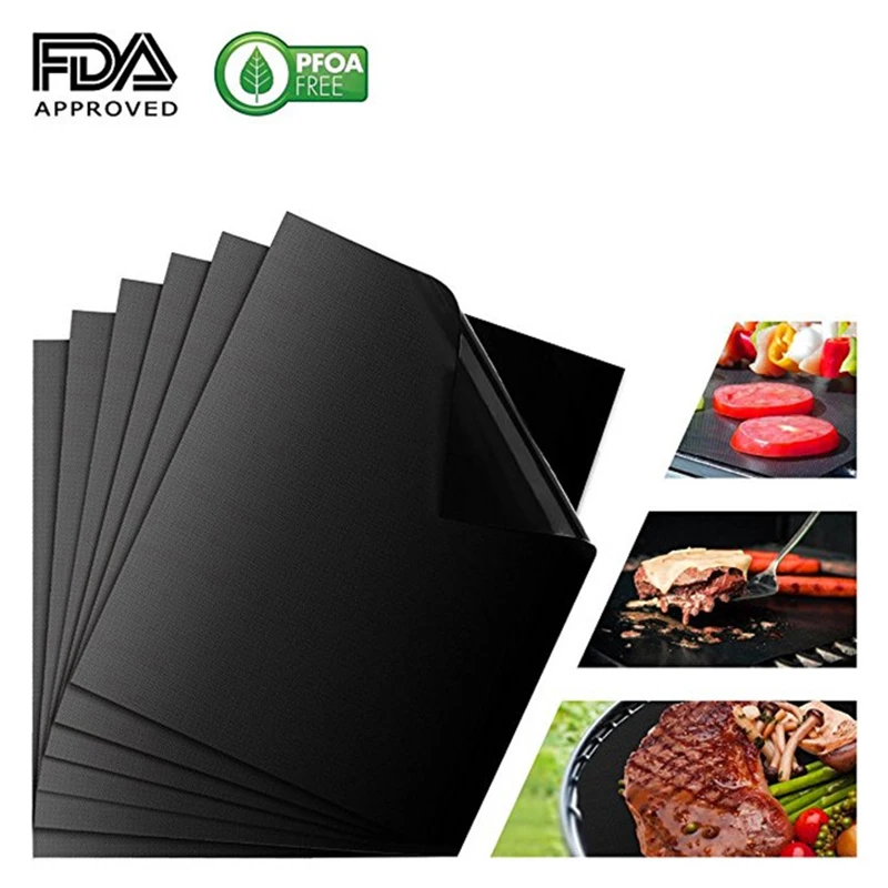 2pcs Non-stick BBQ Grill Pad Barbecue Baking Mat Teflon Cooking Grilling Plate Easily Cleaned Kitchen Accessories Tools 40 30cm (10)