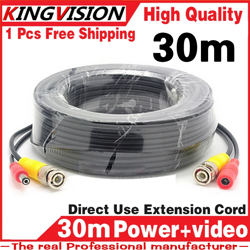 July Big Sale 30m Video+Power Cables Security Camera Wires for CCTV DVR