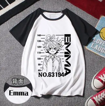 Anime The Promised Neverland cosplay T-shirt Fashion Emma t shirt Cotton Men Tees tops