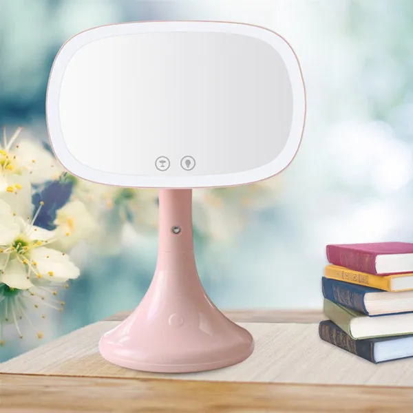 

Led lighted makeup mirror,Moisturizing spray rechargeable vanity mirror Desk lamp Touch screen Table cosmetic mirror