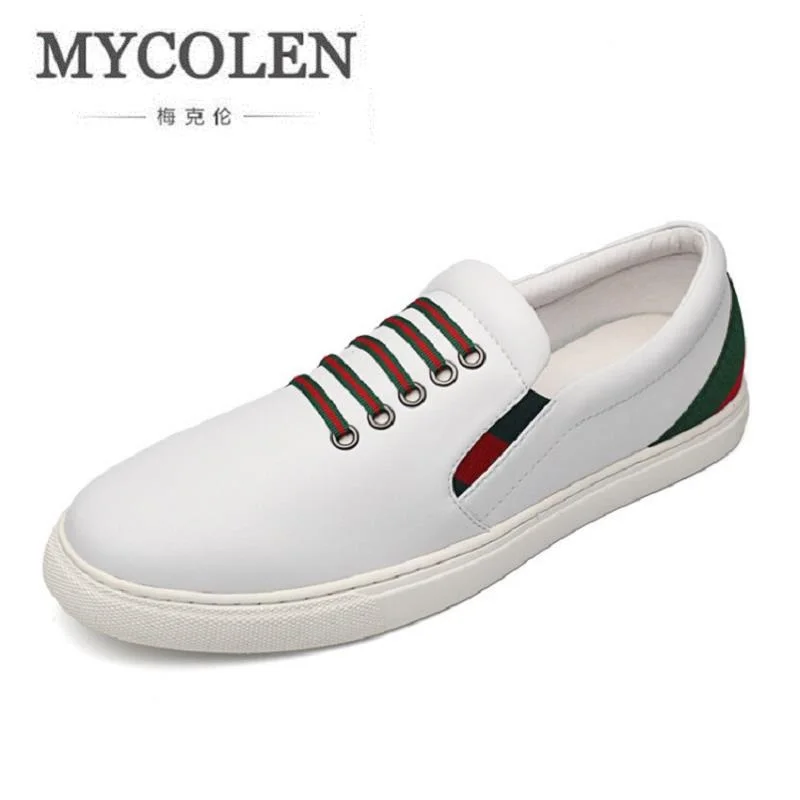 Mycolen Noir Qualité Lacent Cuir En Zapatillas Noir Hommes Casual Chaussures De Marque Européenne Mode Haute Style Blanc blanc Sneakers VMqSzpU