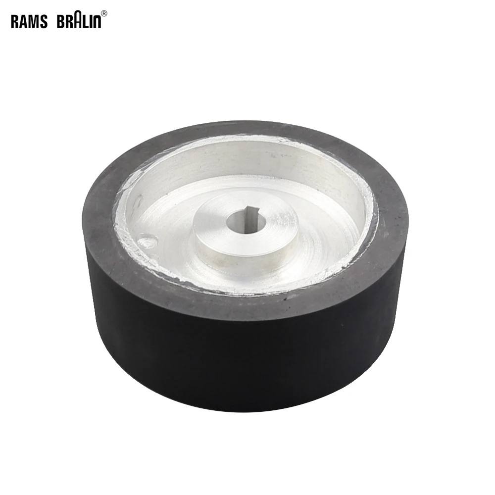 200*75*24mm Solid Rubber Contact Wheel with 8*3mm Keyslot Dynamically
