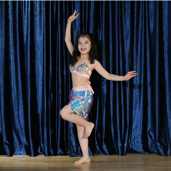 

2019 New Competition Children Belly Dancing Clothes 2-piece Oriental Outfit Girls Belly Dance Costume Set Bra & Skirt