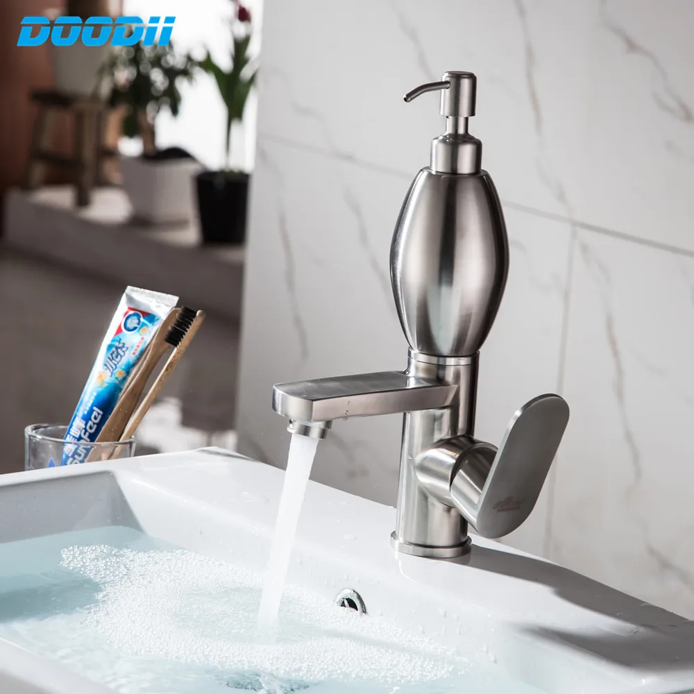 Basin Mixer 304 Stainless Steel Hot And Cold Water Mixer Wash Basin