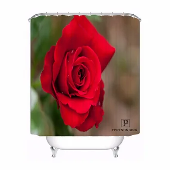 

Custom Red Roses Petals Waterproof Shower Curtain Home Bath Bathroom s Hooks Polyester Fabric Multi Sizes#0421-sohu-15