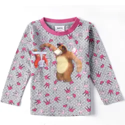 

2y/6y masha and bear children t shirtslong sleeve girl t shirt girl top kids t shirt nova children clothing 2016
