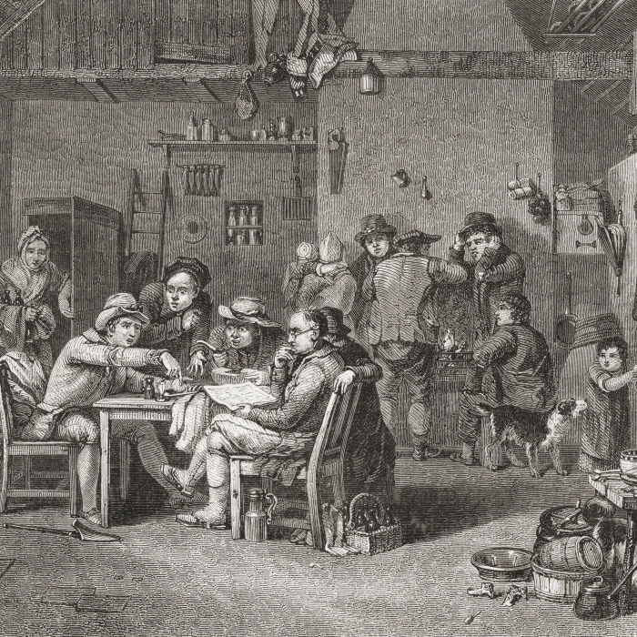The Village Politicians After Sir David Wilkie. From Histoire Des Peintres   Cole Anglaise  Published 1867 (34 x 22)