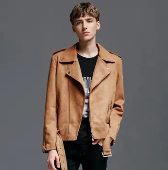 

New arrival ! Suede Short Jacket Men 2017 spring and autumn new handsome locomotive jacket military green coat Casual Outwear !