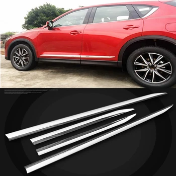 

MONTFORD For Mazda CX-5 CX5 2017 2018 ABS Chrome Door Side Body Molding Line Garnish Cover Trims Protector 4Pcs/set Car Styling