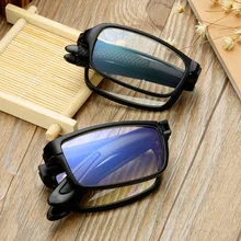 Ультра-светильник, портативный анти-синий светильник, складные очки для чтения+ 4,0, модные Карманные очки для дальнозоркости, винтажная оправа для очков 637