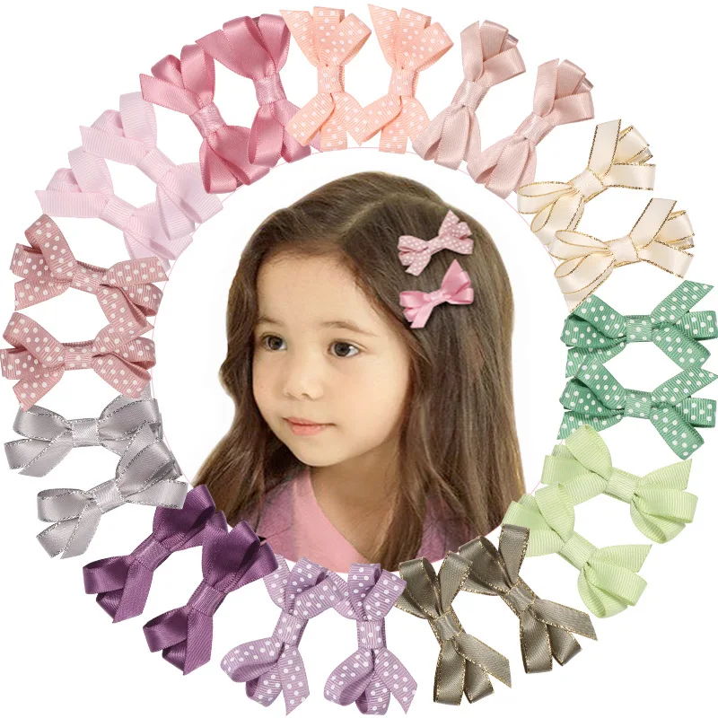 24pcs/lot Cute 2inch Hair Bows for Little Girl Dot ...