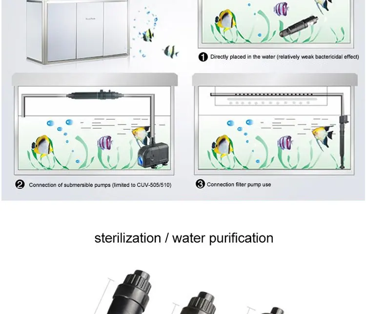 3 Вт(CUV-303)/5 Вт(CUV-305)/5 Вт(CUV-505)/10 Вт(CUV-510) УФ бактерицидная лампа ультрафиолетовый стерилизатор светильник ультрафиолетовая лампа для аквариума