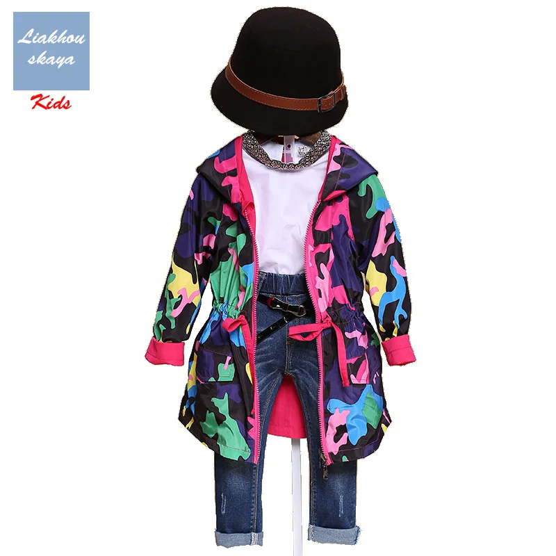 Liakhouskaya/ г.; модная куртка для девочек-подростков; водонепроницаемый кардиган цвета радуги; Верхняя одежда; одежда для детей; толстовки с капюшоном; От 4 до 13 лет - Цвет: Red