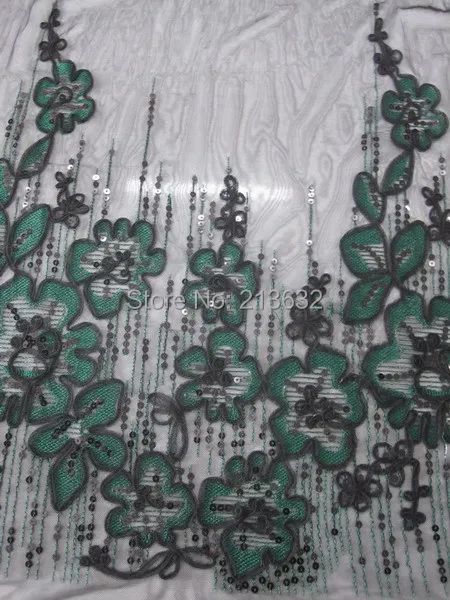 

Three in one luxury POd45-92 textile embroidery (rope embroidery and sequin embroidery and embroidery) organza cloth tulle