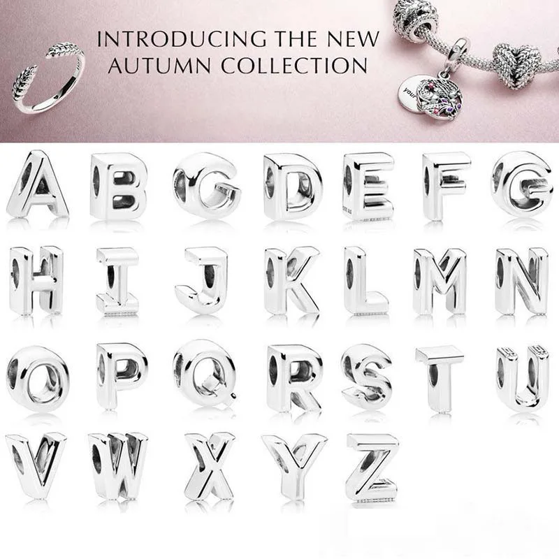 

PANDORAA sterling silver 26 Alphabet Beads suitable for DIY Pandoraa Bracelet or Necklace European Charm