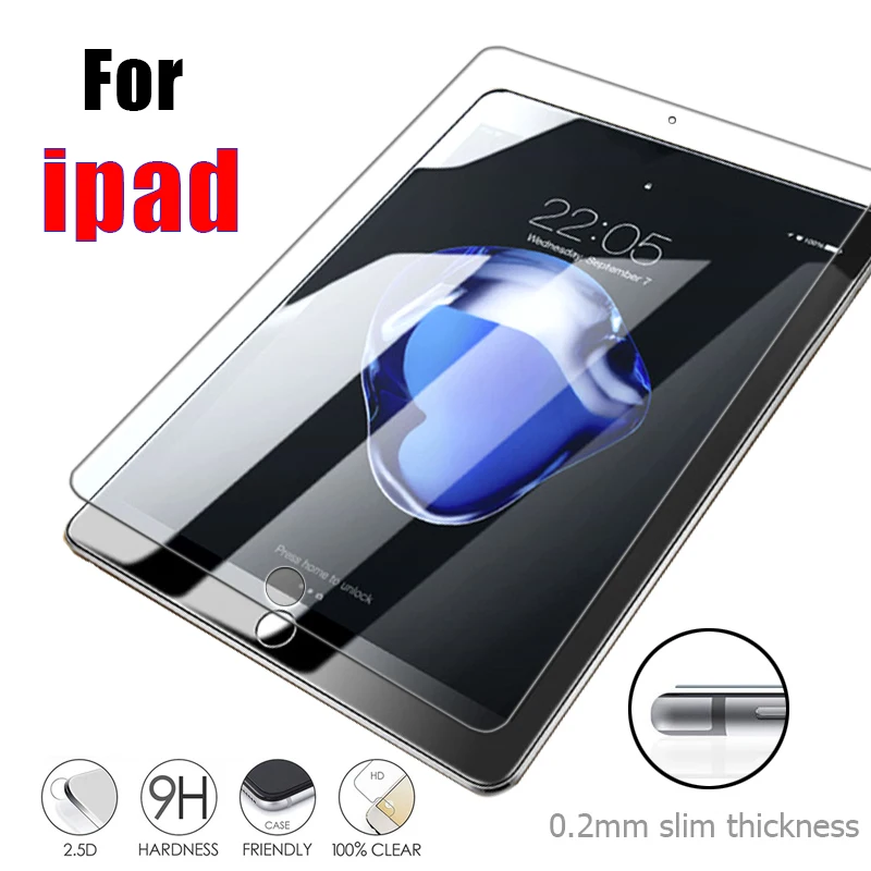 

For Apple iPad 9.7 tempered glass for ipad 2018 2017 10.5 5th 6th Pro screen protector Air 1 2 Mini 3 4 protective on film glas