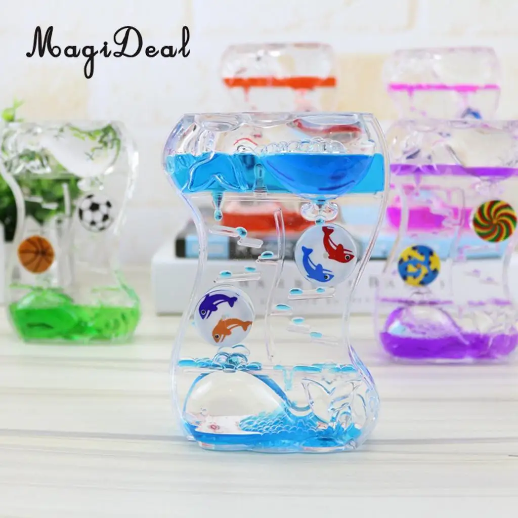 Floating Color Mix Illusion Whale Ball Floating Oil Hourglass Liquid Motion Toy Bubble Timer Desk Gadget
