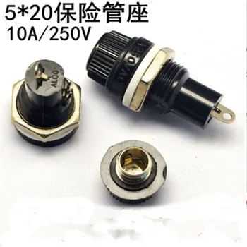 

Wholesale 10A 250V fuse holder for Dia.5X20mm fuse through hole ,100pcs/lot