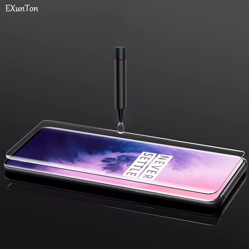 

EXUNTON UV Liquid Screen Protector for Oneplus 7 Pro 3D Full Coverage Tempered Glass for One Plus 7 Pro Protective Film