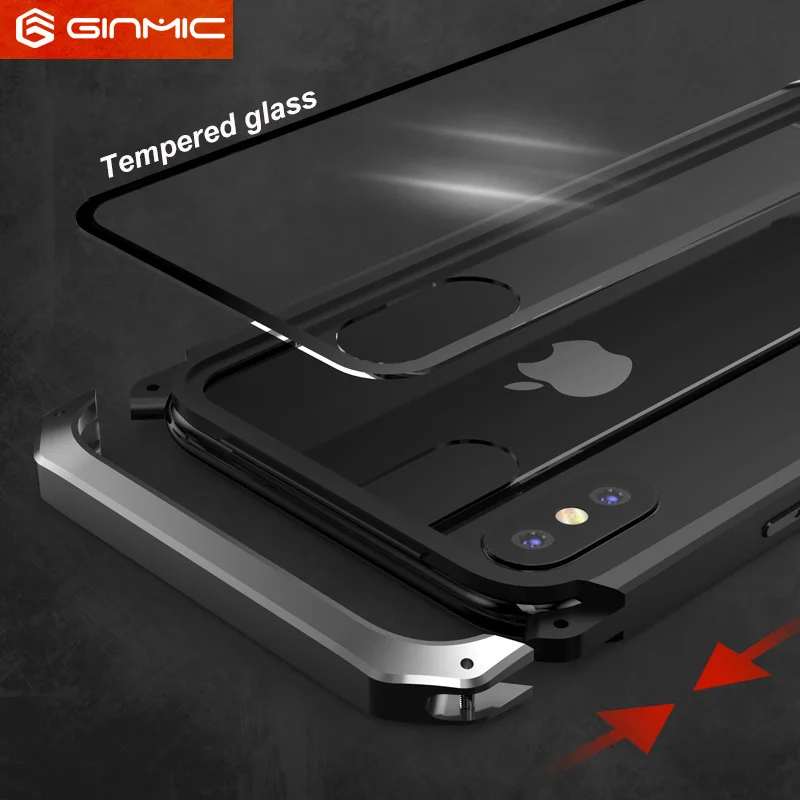 Стеклянный чехол для iPhone Xs max прозрачный жесткий из ТПУ металлический закаленный
