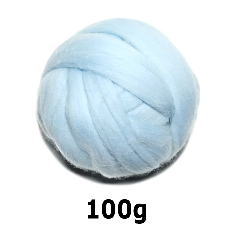 Шерстяной войлок ручной работы для валяния 50 г светло-голубой идеальный в игольном войлоке 53 - Цвет: 100g