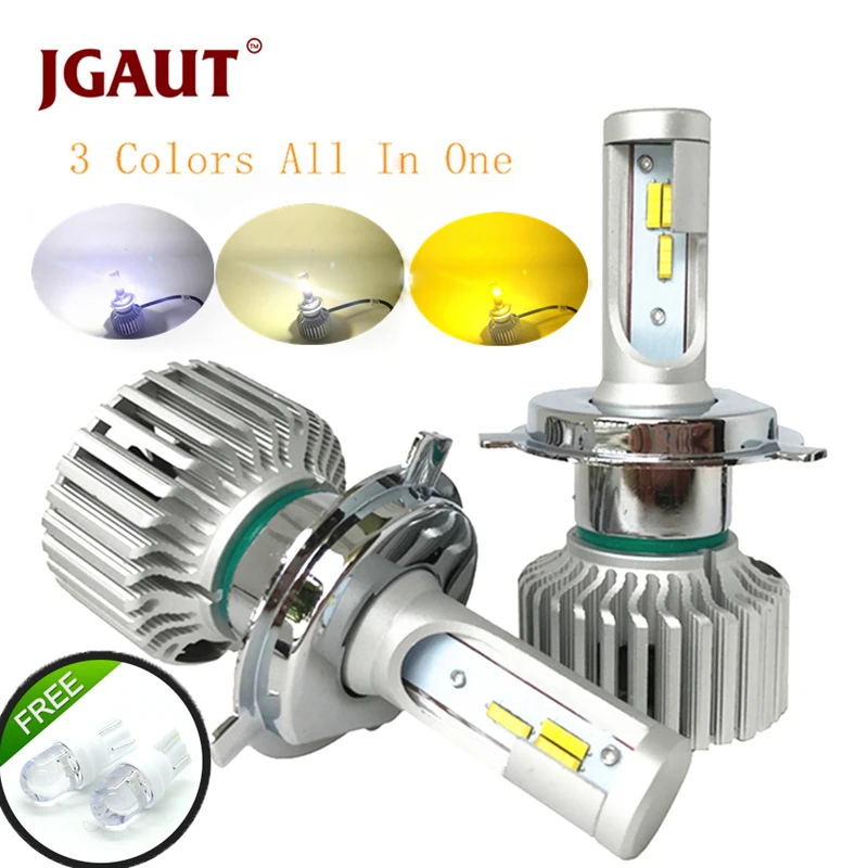 

JGAUT Car LED Light Headlamp H7 H4 LED Bulb H1 H3 H8 H11 9005 9006 880 9012 3Colors Headlight Kit 3000K 4300K 6000K 9600LM Dual