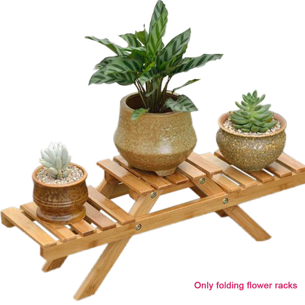 

Plant Display Stand Living Room Planter Flower Shelf Holder Outdoor Pot Rack Garden Home Decor Bamboo Table Indoor Multilayer