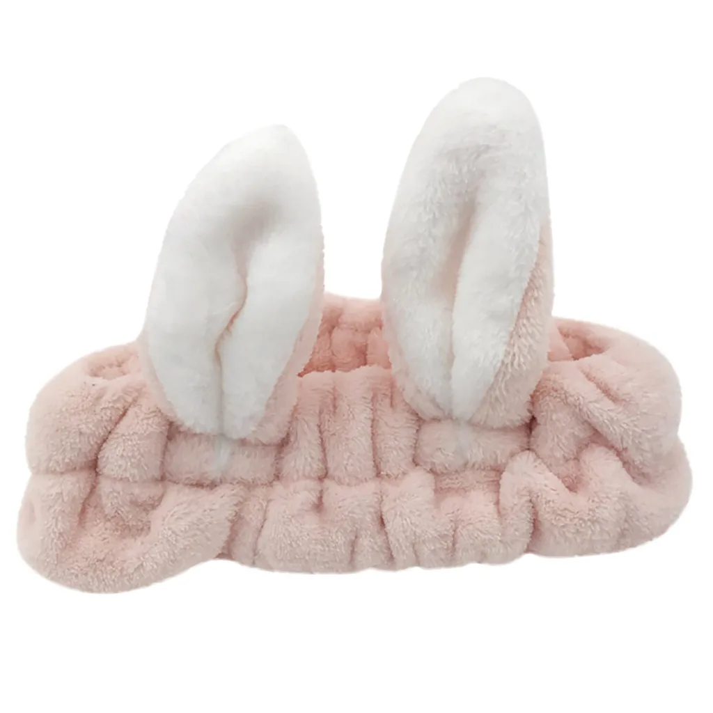 Большая кроличья Ушная Коралловая флисовая мягкая эластичная лента для волос спа ванна снятие макияжа лица Косметические резинки для волос головной убор#3