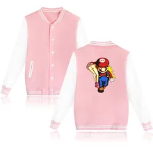 Осень, стиль, толстовка, бейсбольная куртка, пальто с принтом супермарио, забавная повседневная форма, куртки, толстовки, xxxxl