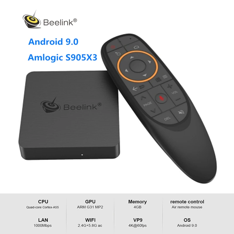 

Beelink GT1mini - 2 Android Smart TV Box Amlogic S905X3 4GB 64GB 2.4G 5.8G Set Top Box Media Player BT4.0 with 2.4G Voice Remote