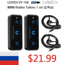 2 шт. Leixen VV-108 Мини Портативный двухканальные рации Ham двухстороннее радио трансивер UHF 400-480 МГц с USB питание наушники