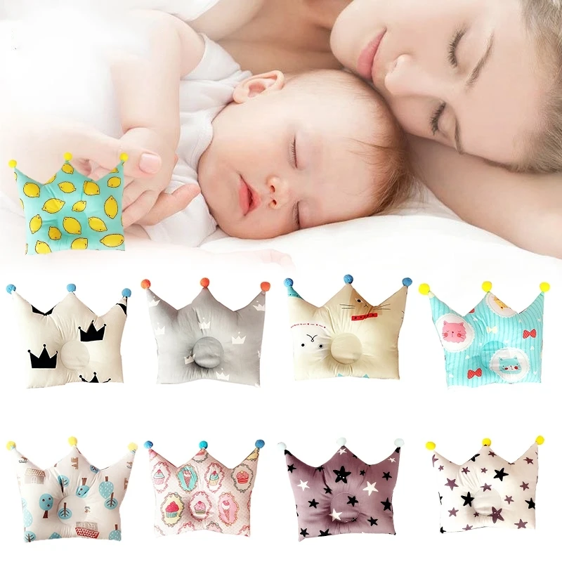 

Crown Point Shape Bedding Baby Pillow Cotton Sleeping Pillow Prevent Flat Head Baby Forming Pillow For Newborn Boy Girl