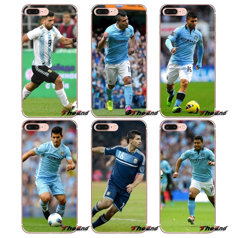 

For iPhone X 4 4S 5 5S 5C SE 6 6S 7 8 Plus Samsung Galaxy J1 J3 J5 J7 A3 A5 2016 2017 Sergio Aguero Transparent TPU Shell Covers
