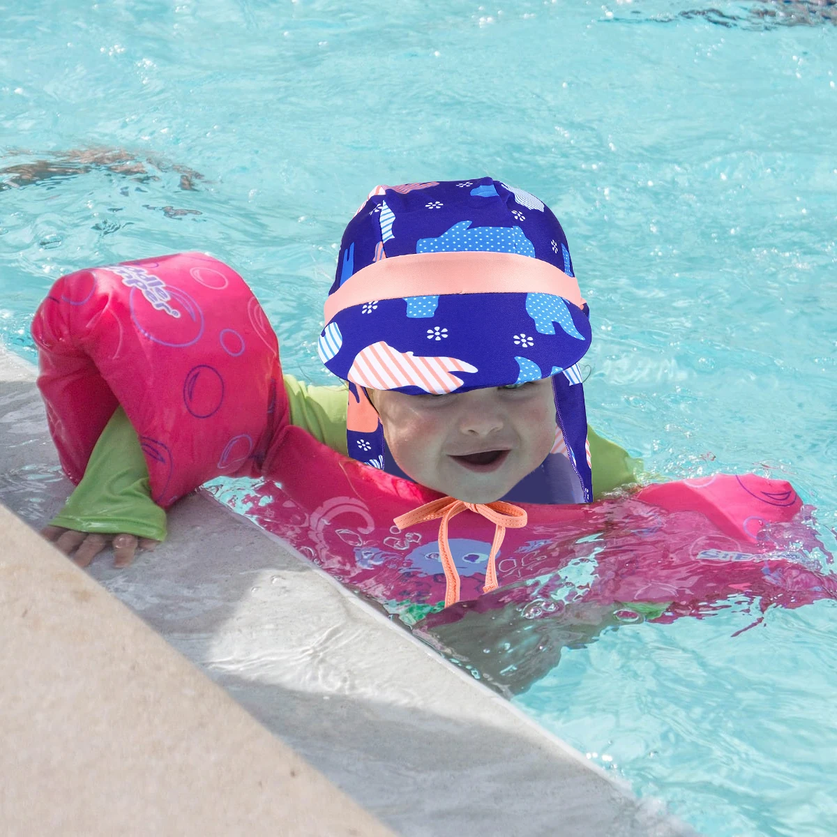 Защита от ультрафиолета, от солнца защита шапочка для бассейна защита шеи Солнцезащитная шляпа для детей