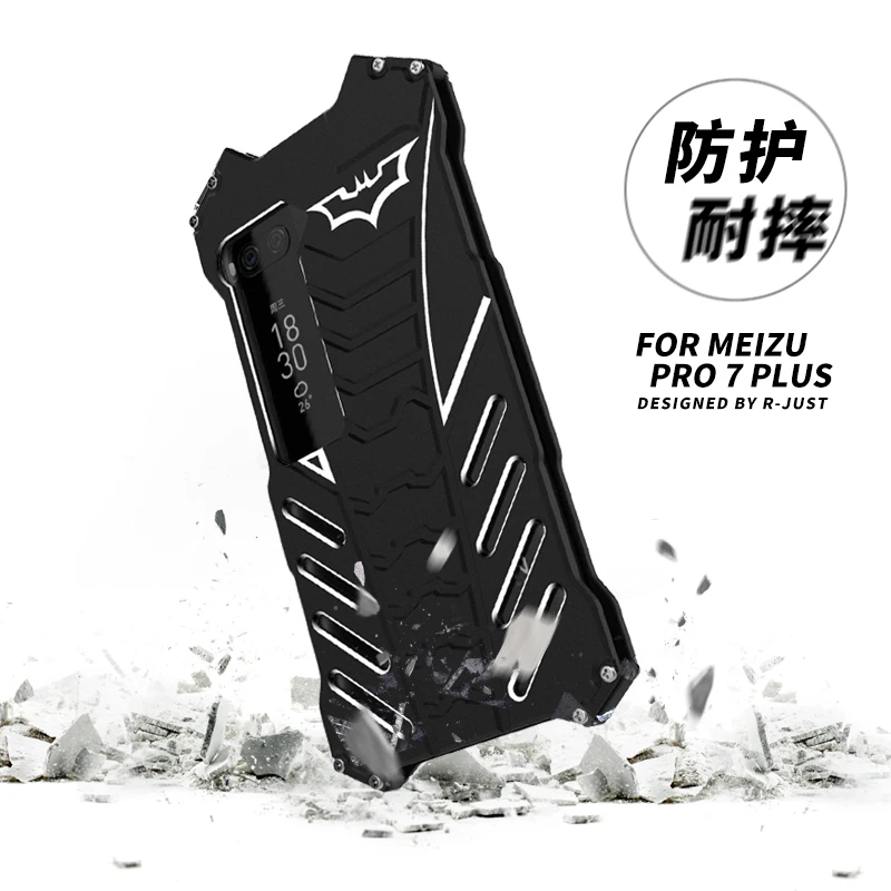 Алюминий панцири Бэтмен чехол для Meizu Pro 7 Plus Железный человек телефонные чехлы Чехлы мангала защитный чехол кожаный чехол