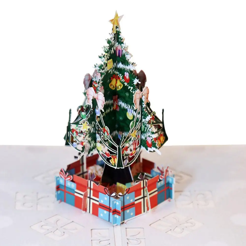 

Christmas 3D Greeting Card Wishes Cards Party Paper Greeting Card Xmas Congratulate Creative 3D Festival Party Decoration