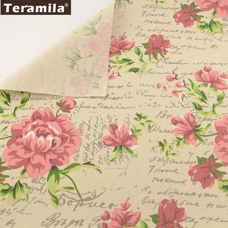 

Sewing Material Tissu Home Textile Blooming Flowers Cotton Linen FabricTERAMILA Tablecloth Pillow Bag Curtain Cushion Pillow