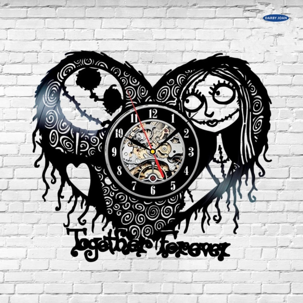 Saat Nightmare Before Christmas Heart Vinyl Record Jam Modern Valentine Hari Hadiah Panggil Visi Vinyl Record Clock Record Clockclock Modern Aliexpress
