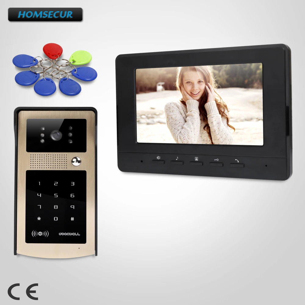 

HOMSECUR 7" Video Door Entry Phone Call System with IR Night Vision for Home Security XC004-G+XM707-B