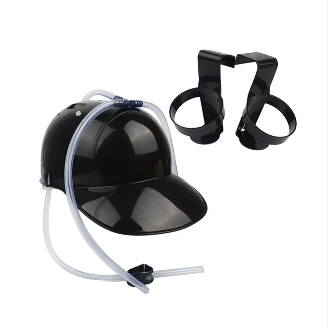 Buy Beverage Holder Helmet Drinking Straws Plastic Handfree Beer Drinking Hat