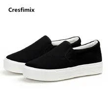 Cresfimix zapatos de mujer; женские модные удобные Черные слипоны; женская повседневная обувь, увеличивающая рост; Классическая обувь; c2193