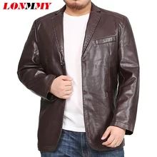 LONMMY 6XL 7XL 8XL кожаный пиджак мужской блейзер мужские куртки и пальто смокинг костюмы мужская верхняя одежда jaqueta хаки черный