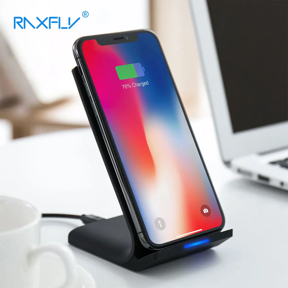 

RAXFLY QI Wireless Charger For Samsung S9 S8 Note 8 S7 edge Wireless Fast Charger 10 W Phone Charger Holder For iPhone X 8 Plus