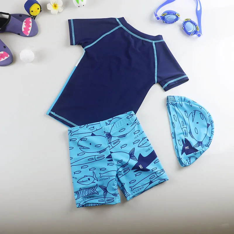 Для детей на лето пляжный купальник из двух частей для маленьких мальчиков