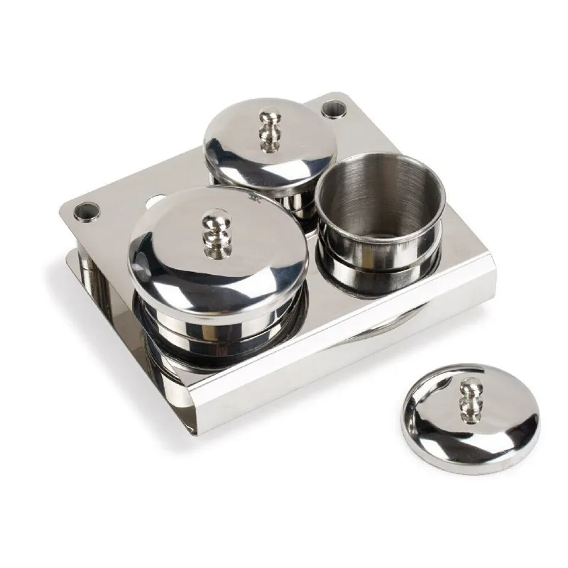 

3PCS Mini Stainless Steel Acrylic Nail Tips Cup Dappen Dish Liquid Powder Holder Container Professional Nail Art Equipment Tools
