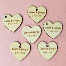 100 шт. персонализированные Свадебный Сельский свадебный душ пользу тегов спасибо свадебные теги пользовательские сохранить Дата деревянный Tag40mm