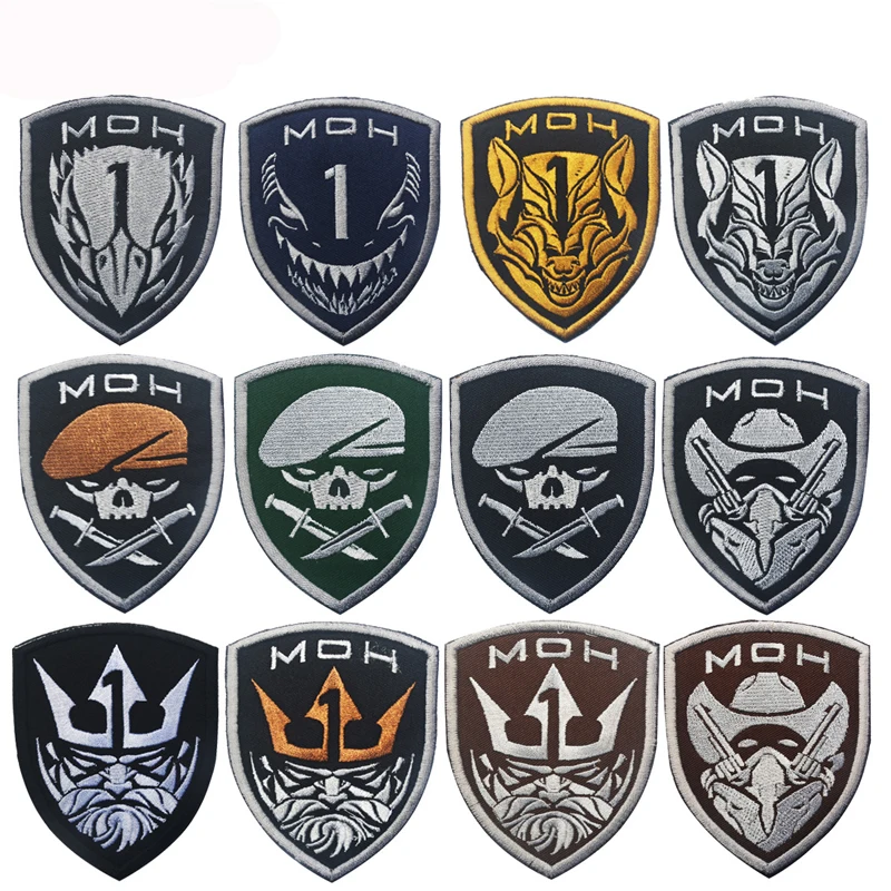 

Project Honor Medal of honor MOH King Eagle Wolf Skull Tactical Morale Patch Army Embroidery/pvc rubber badge on backpack patch