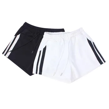 

Women Striped Mid Waist Loose Shorts Drawstring Waist Shorts