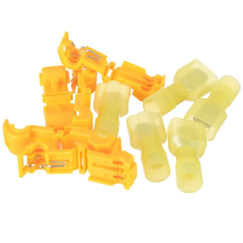 

100pcs/set Quick Splice Wire Terminals Spade Connectors Electrical Crimp Cable Kit Tool 0.3mm-6.0mm Set Red/Blue/Yellow